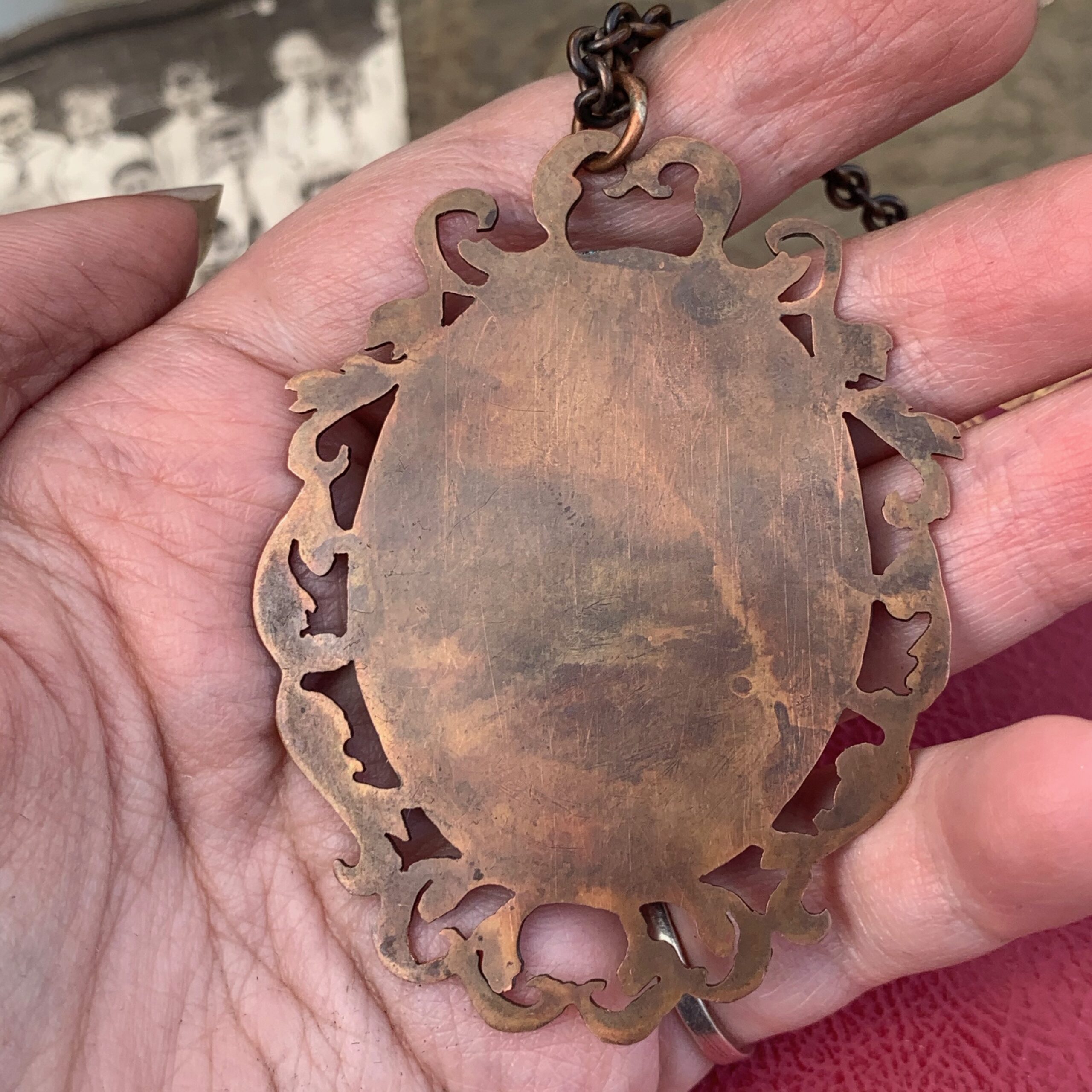 ornate copper necklace