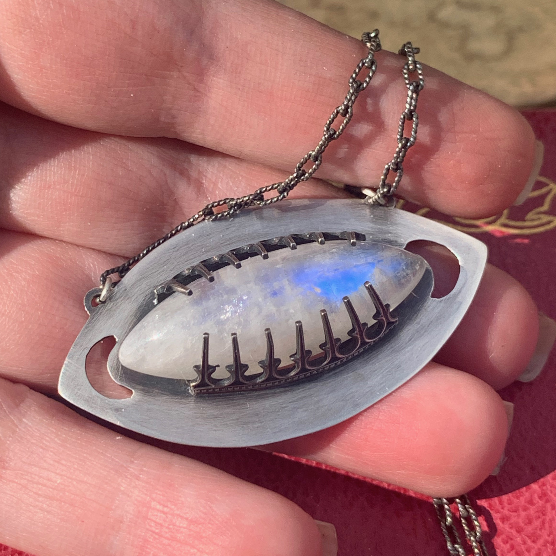 blue flash moonstone necklace