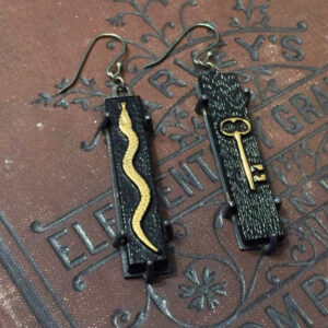 key and snake earrings